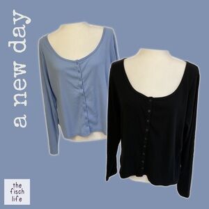 a new day Light Blue Sweater Cardigan Cropped